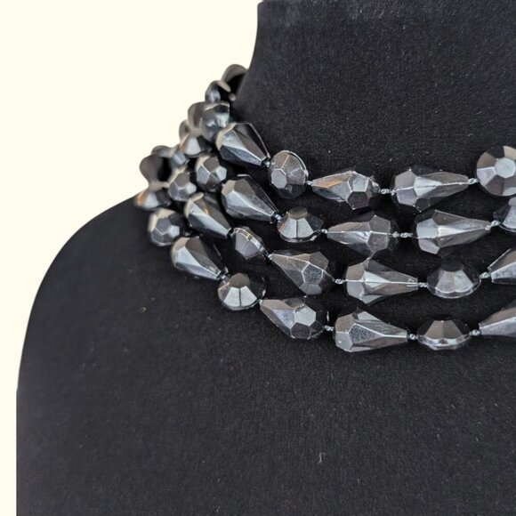 (2/$20) Long Black Beaded Infinity String Necklace - Picture 3 of 4